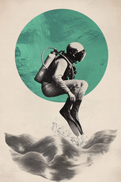 Taucher Sprung Poster