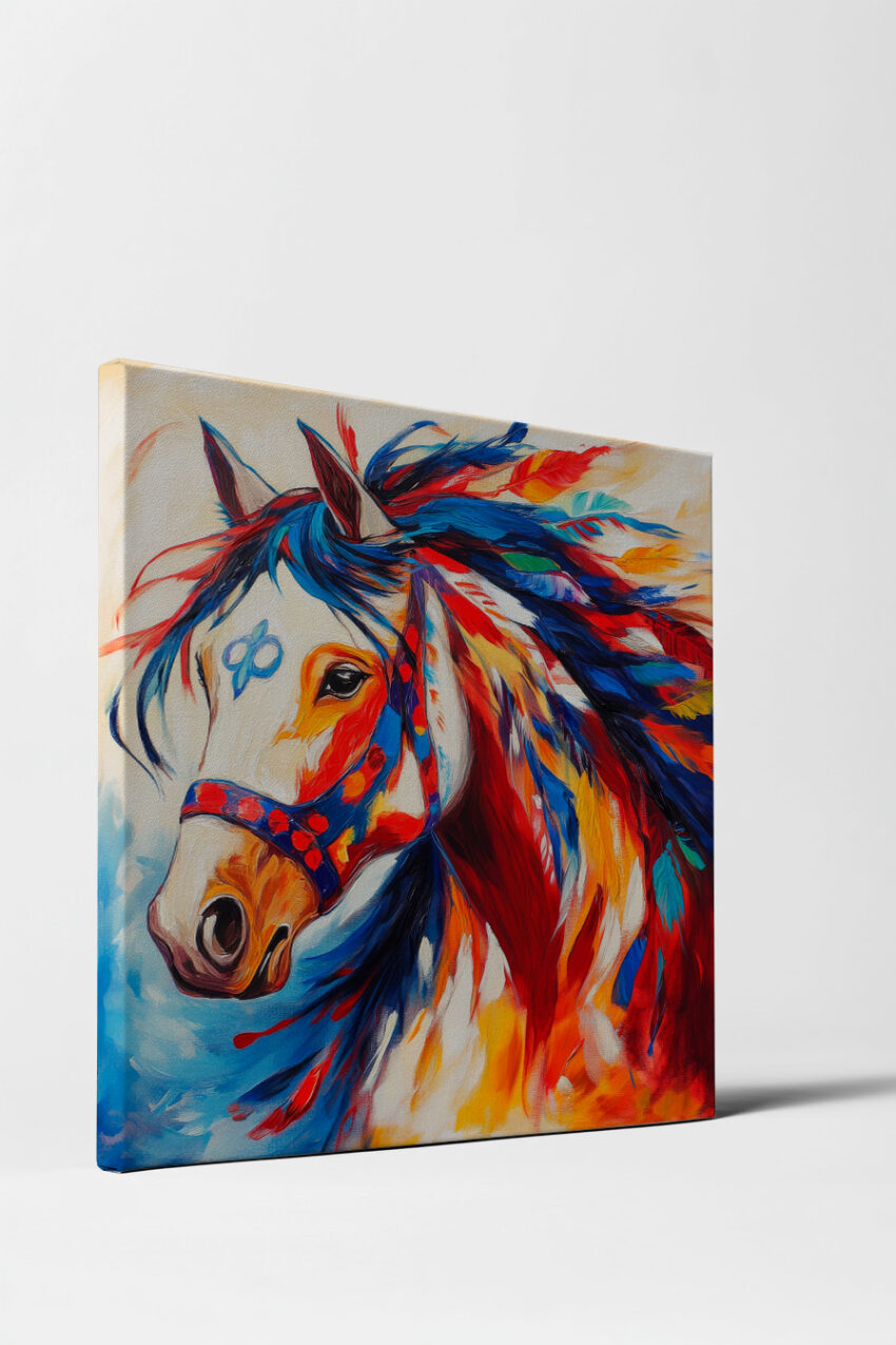 Illustration Poster Pferd farbenfroh bunt lebhaft