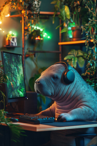 Seekuh am PC Gerahmt