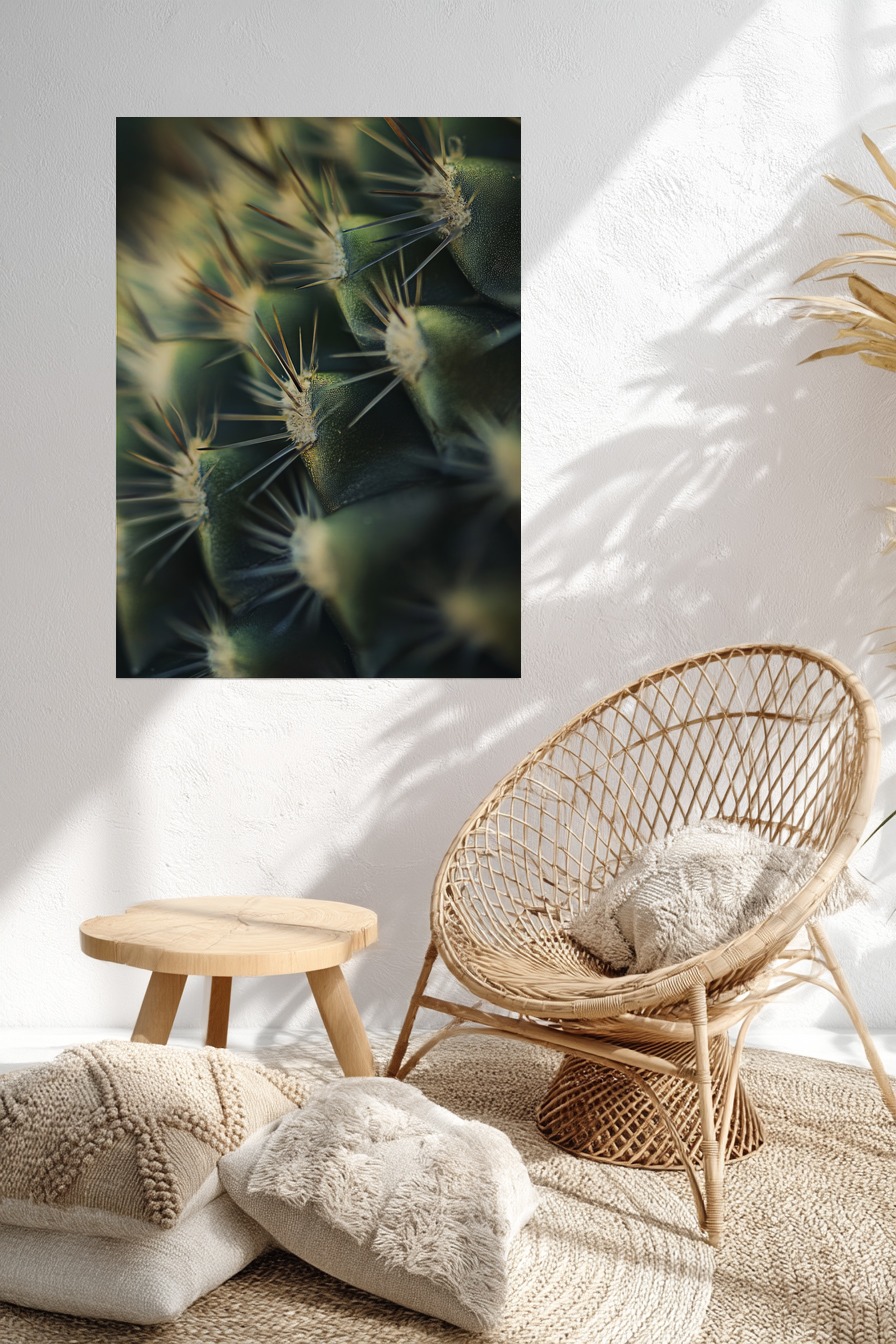 Fotografie Poster Kaktus Dorn Nahaufnahme grün