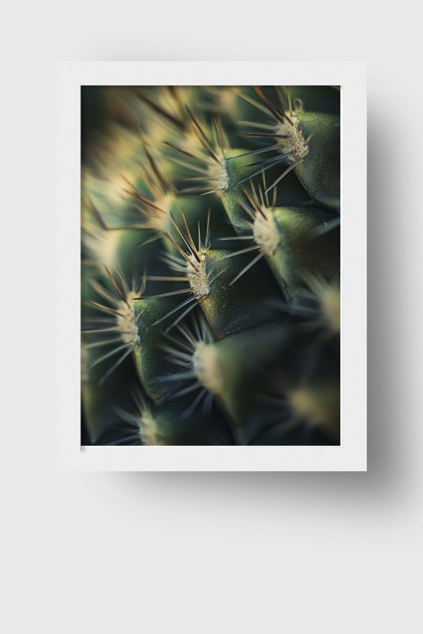 Fotografie Poster Kaktus Dorn Nahaufnahme grün