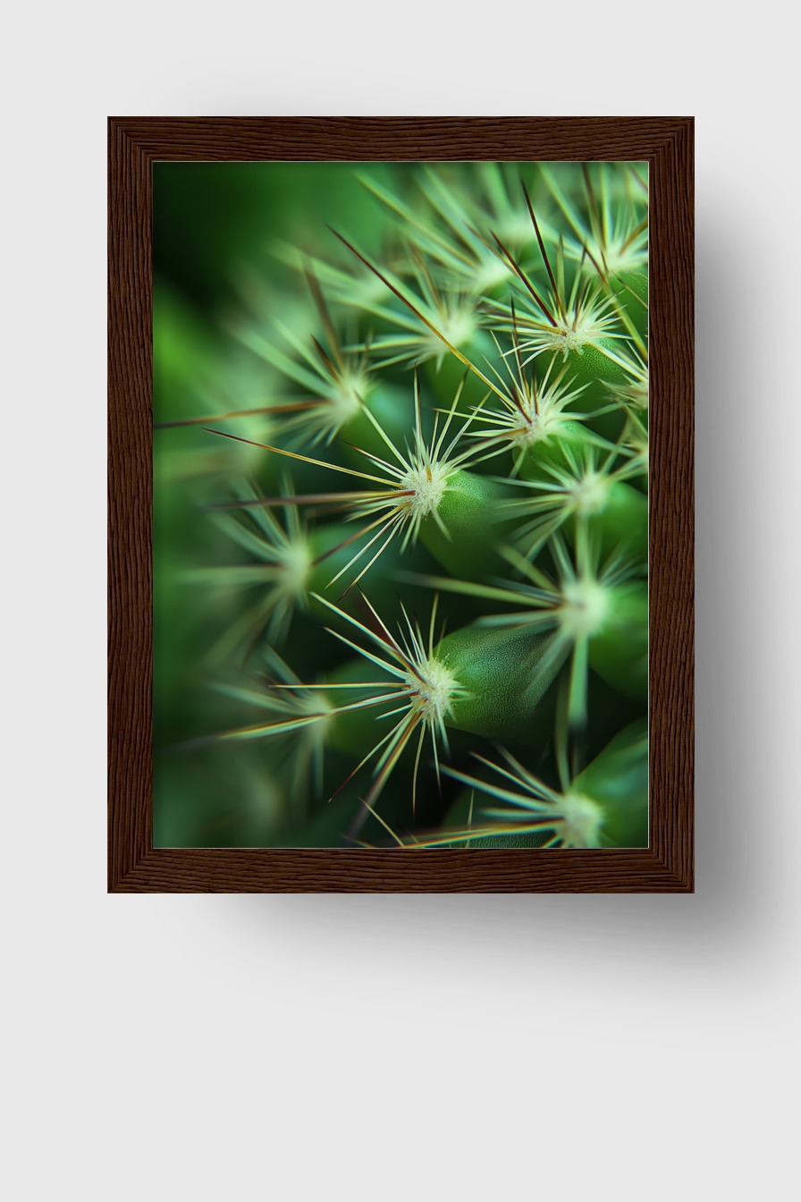 Fotografie Poster Kaktus grün stachelig Nahaufnahme