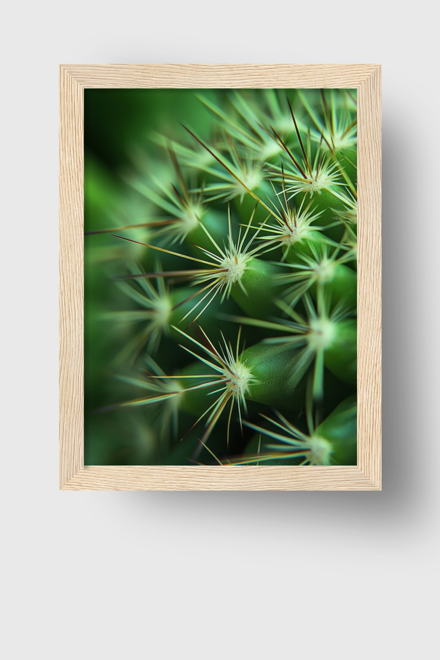 Fotografie Poster Kaktus grün stachelig Nahaufnahme