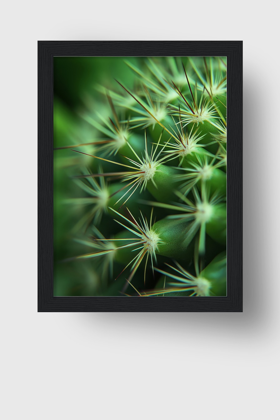 Fotografie Poster Kaktus grün stachelig Nahaufnahme