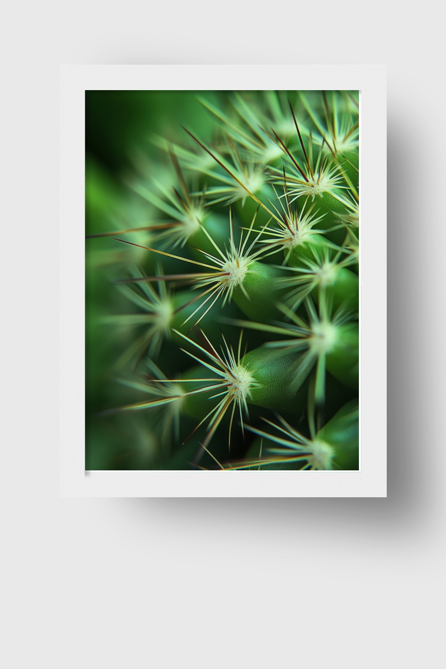 Fotografie Poster Kaktus grün stachelig Nahaufnahme