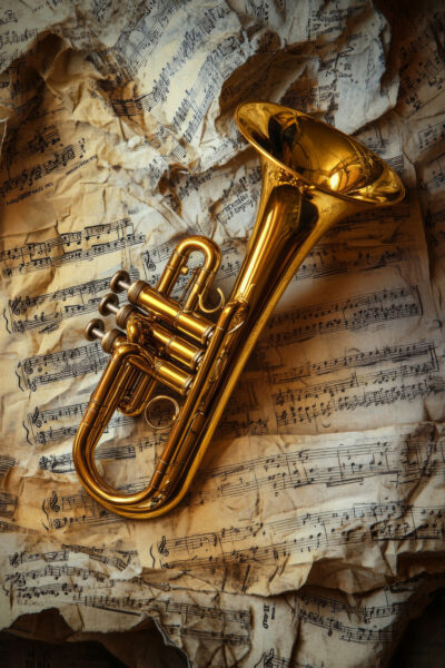 Trompete Glänzend Leinwandbild