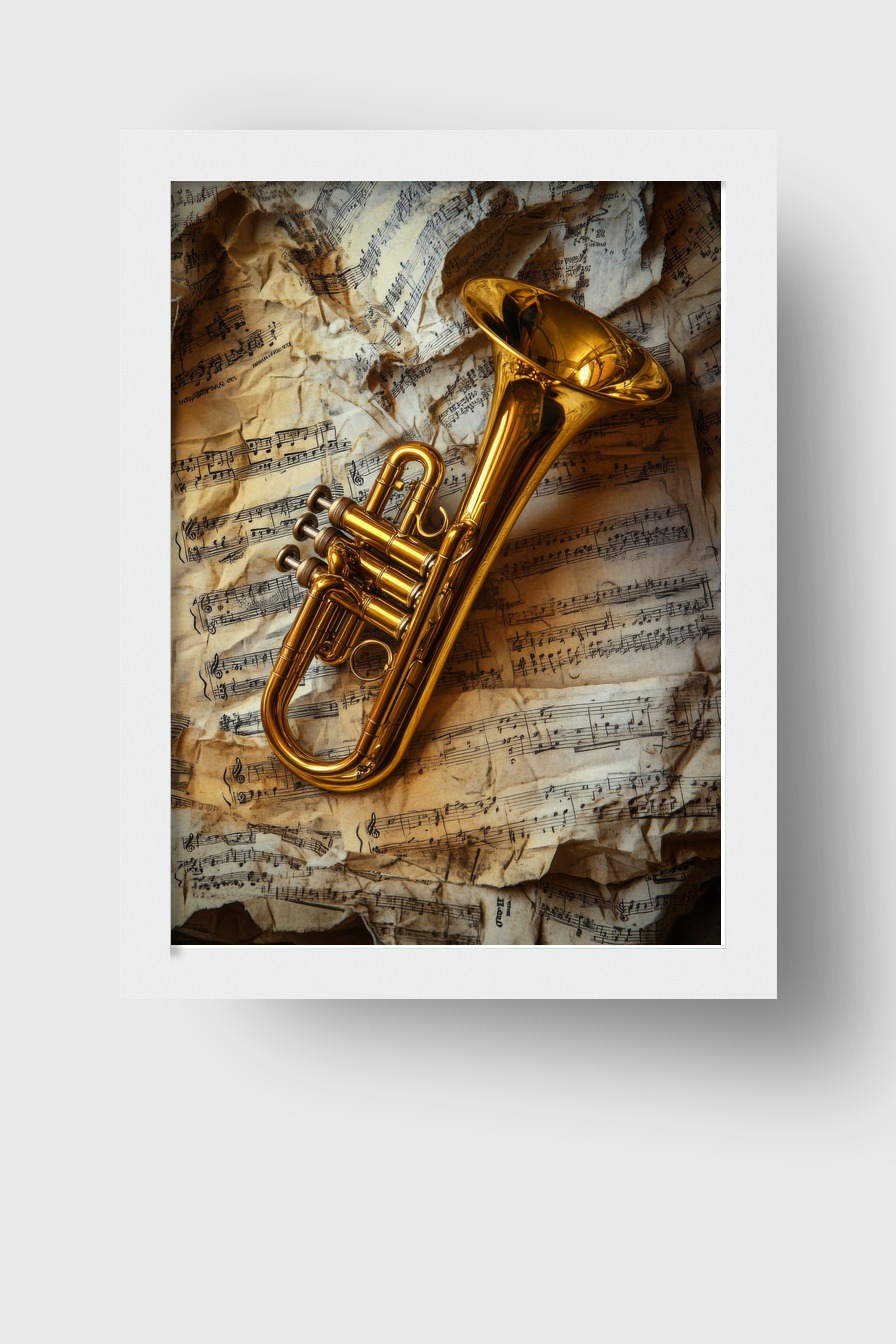 Fotografie Poster Trompete glänzend Messing