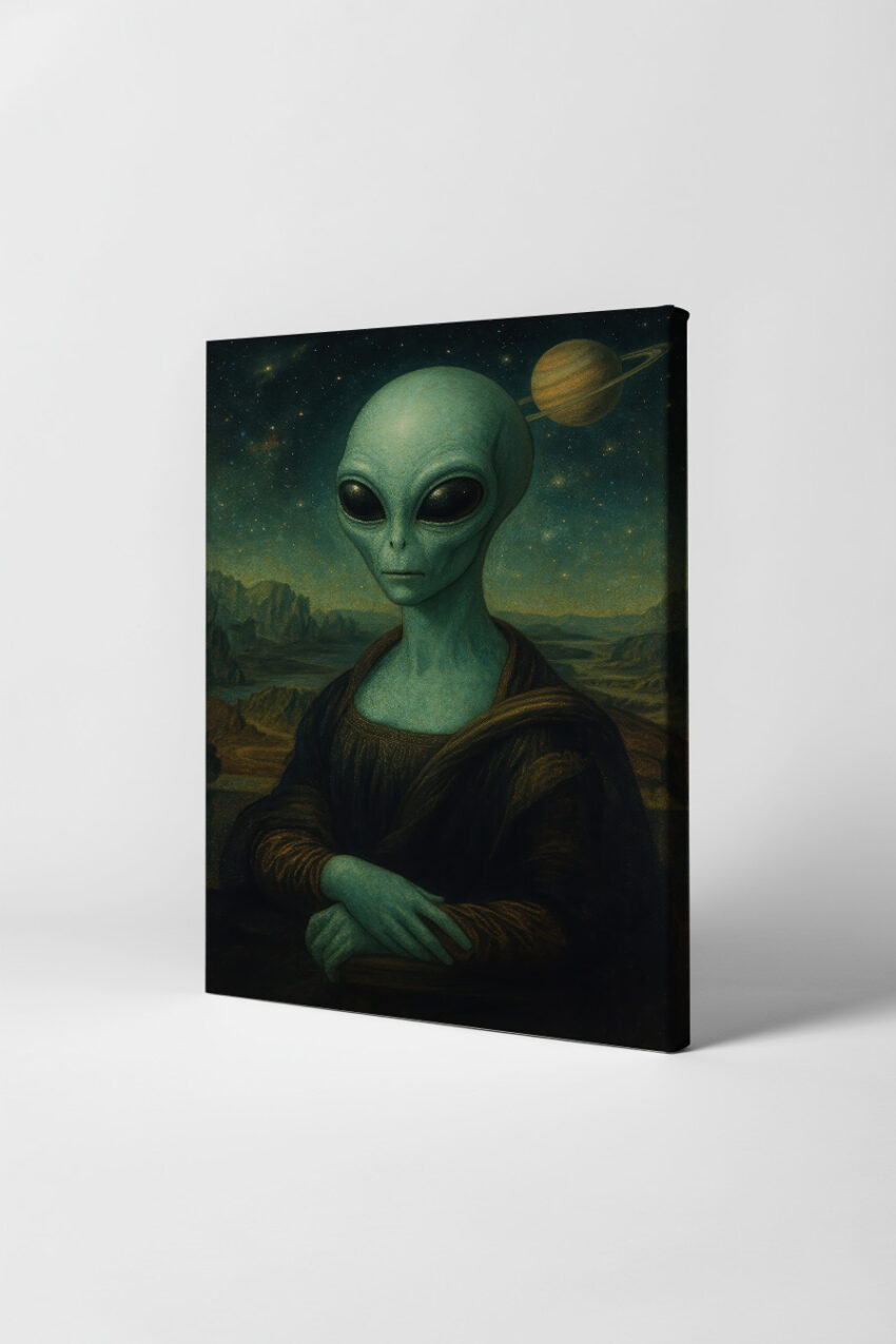 Illustration Poster Außerirdischer Porträt grün Science Fiction