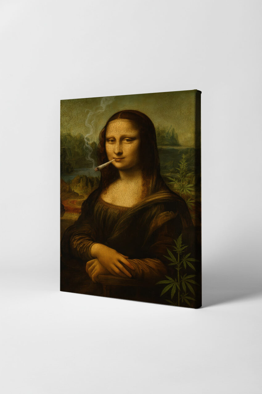 Illustration Poster Mona Lisa Joint rauchend