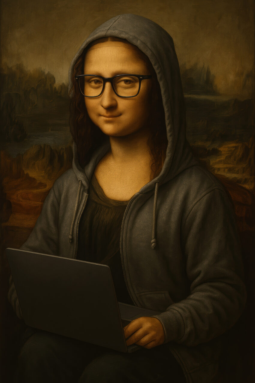 Digitale Kunst Poster Mona Lisa Hoodie Laptop Brille