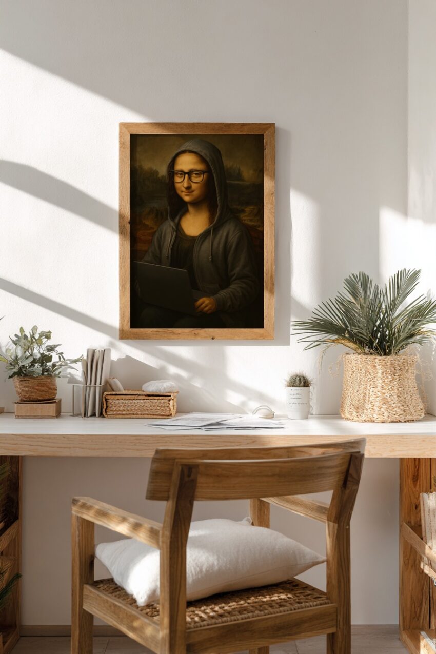 Digitale Kunst Poster Mona Lisa Hoodie Laptop Brille