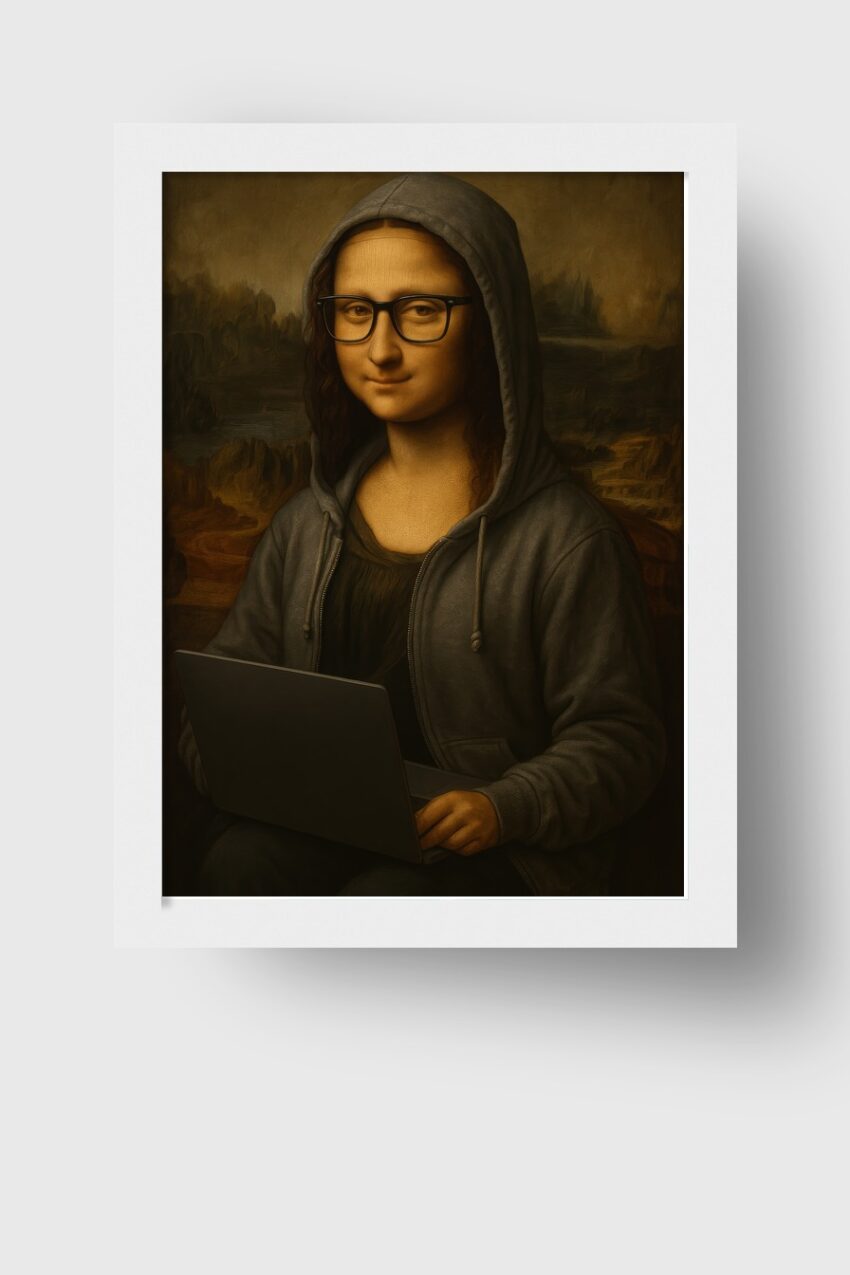 Digitale Kunst Poster Mona Lisa Hoodie Laptop Brille