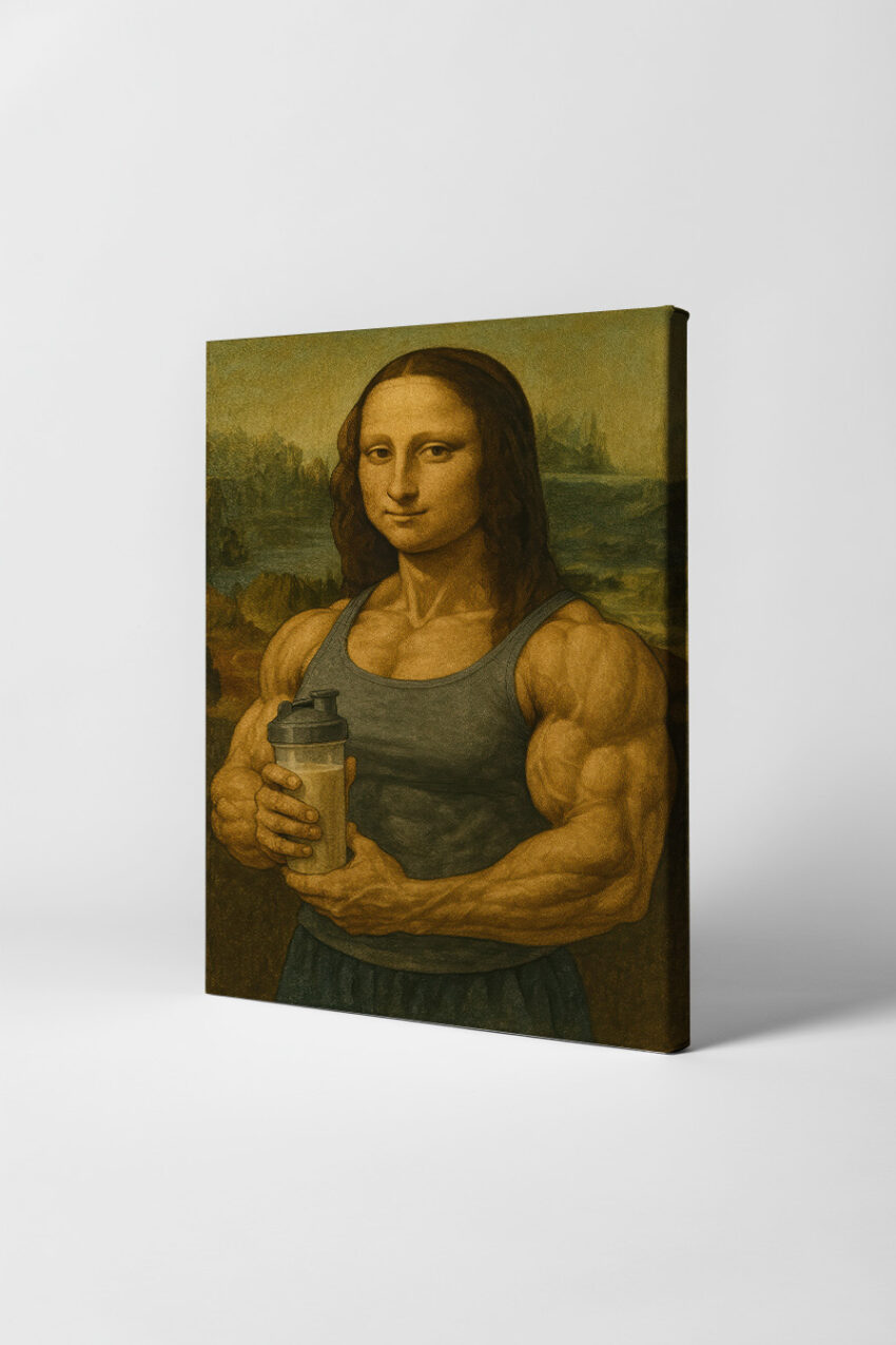 Illustration Poster Mona Lisa muskulös klassisch