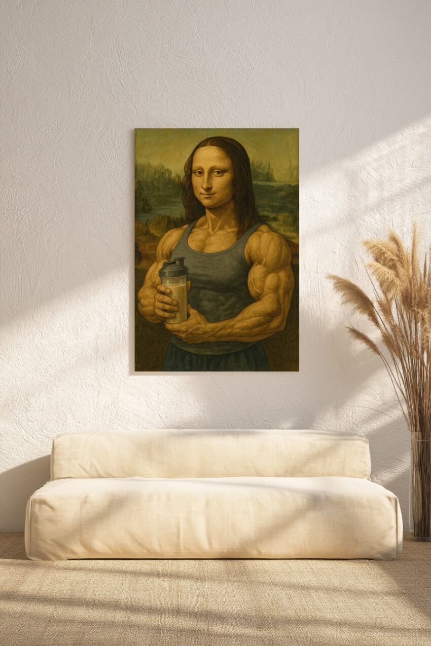 Illustration Poster Mona Lisa muskulös klassisch