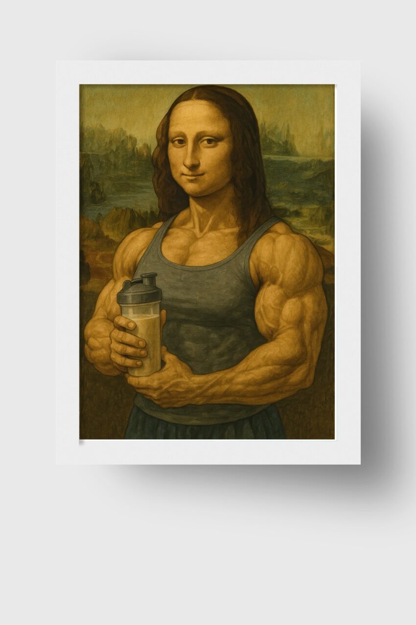 Illustration Poster Mona Lisa muskulös klassisch