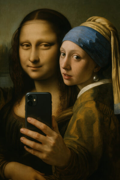 Mona Lisa Selfie Gerahmt