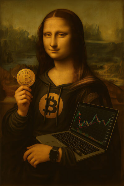 Mona Lisa Bitcoin Gerahmt