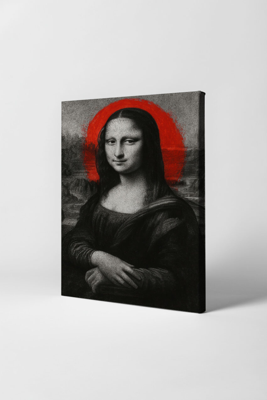 Fotografie Poster Mona Lisa rot schwarz-weiß Porträt