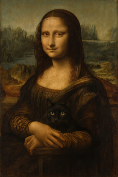 Mona Lisa Katze Gerahmt
