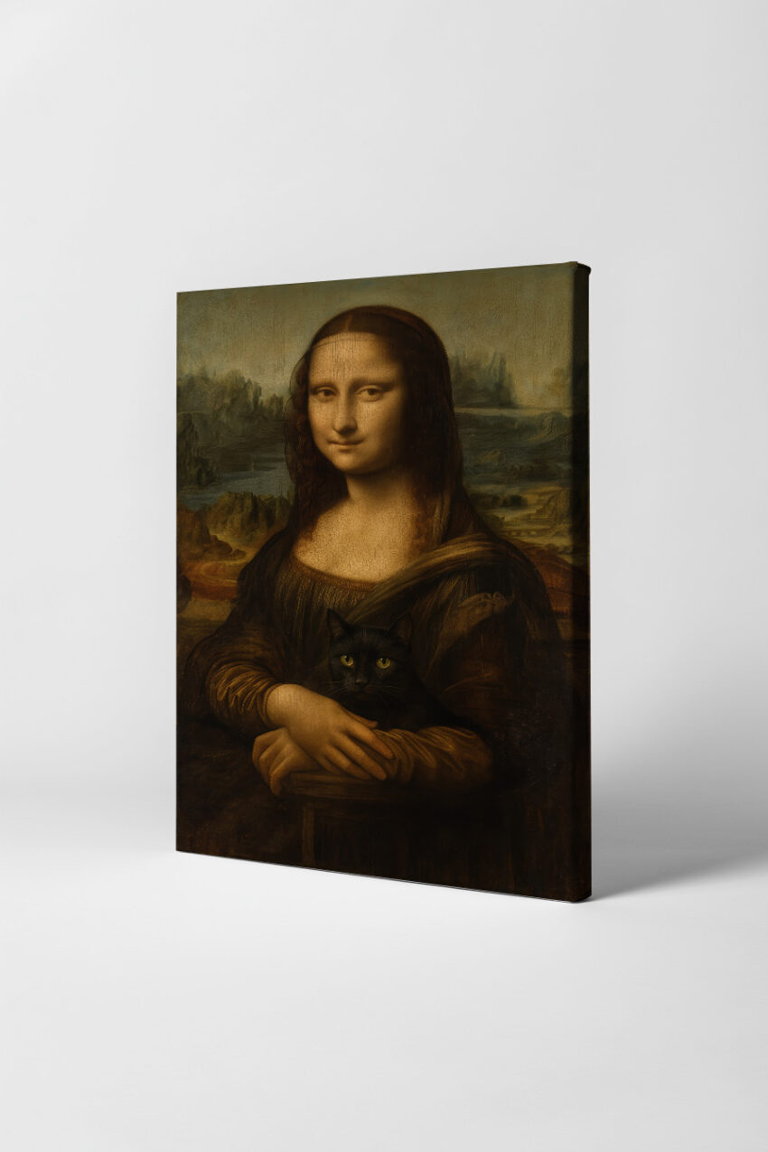 Fotografie Poster Mona Lisa schwarze Katze klassisch