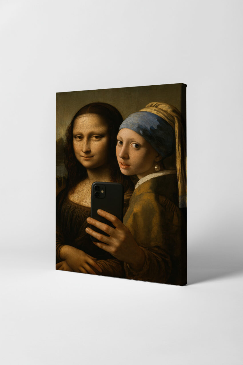 Fotografie Poster Mona Lisa Mädchen mit Perle Selfie