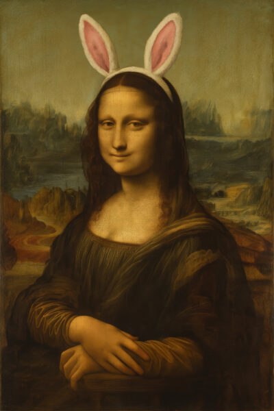 Mona Lisa Hasenohren Leinwandbild