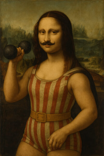 Mona Lisa Sportler Leinwandbild