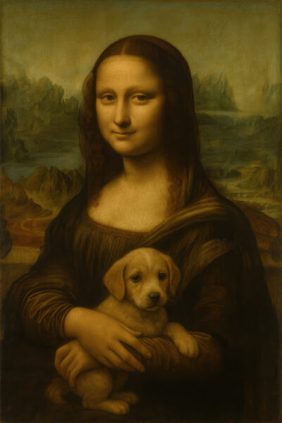 Mona Lisa Welpe Gerahmt