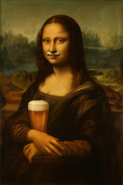 Mona Lisa mit Bier Poster