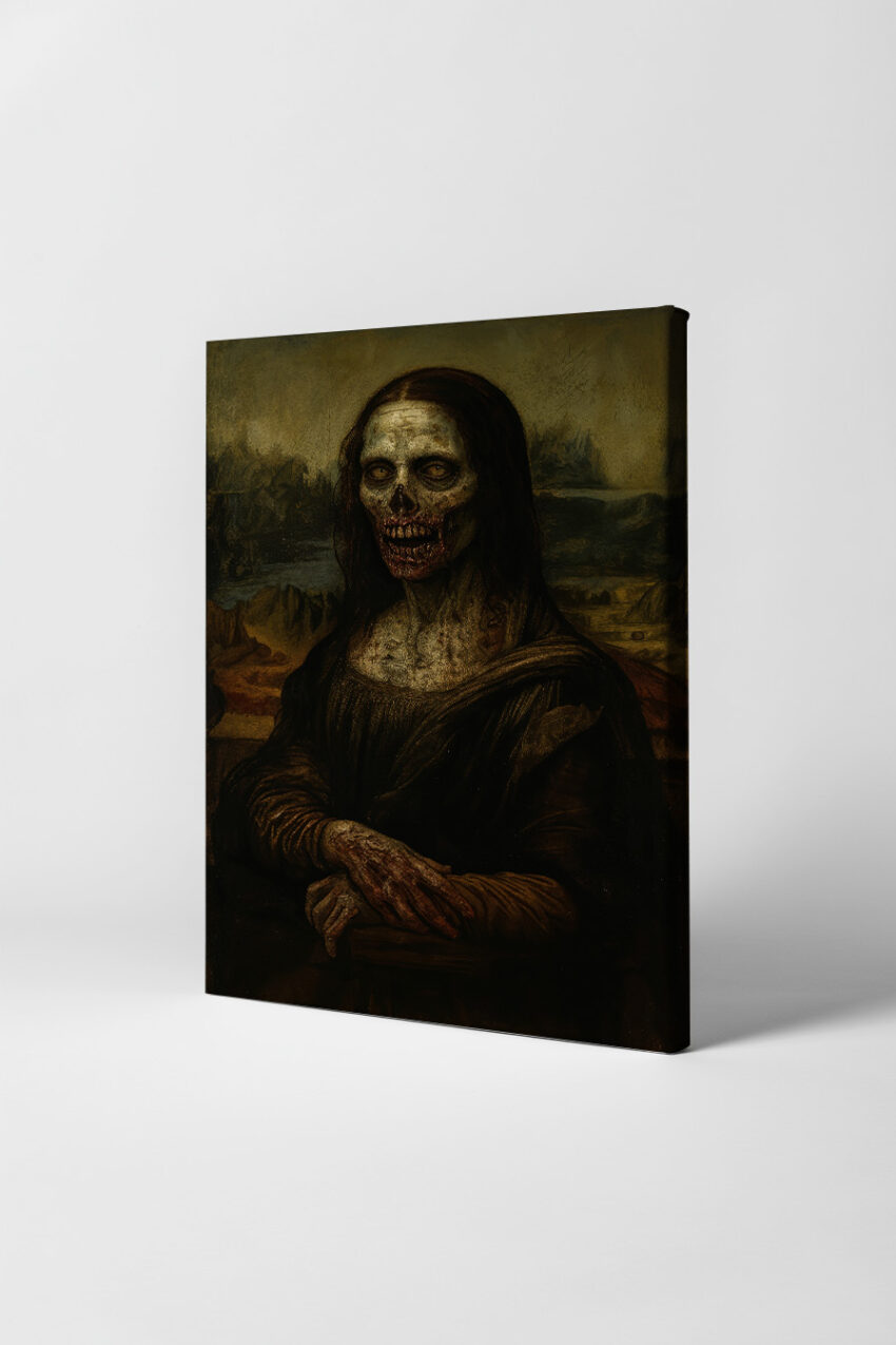 Illustration Poster Zombie Mona Lisa düster Horror