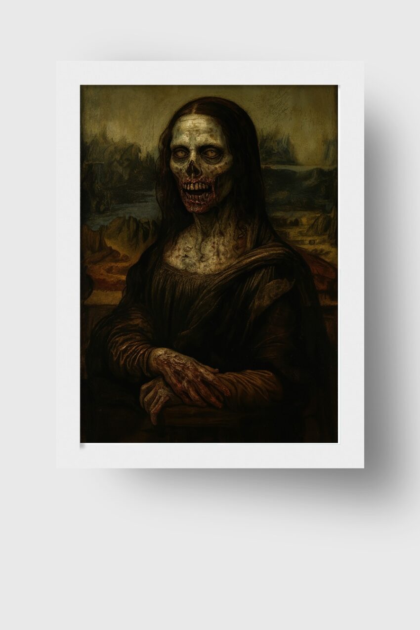 Illustration Poster Zombie Mona Lisa düster Horror