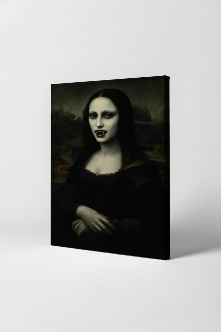 Illustration Poster Mona Lisa Vampir düster blass Gothic