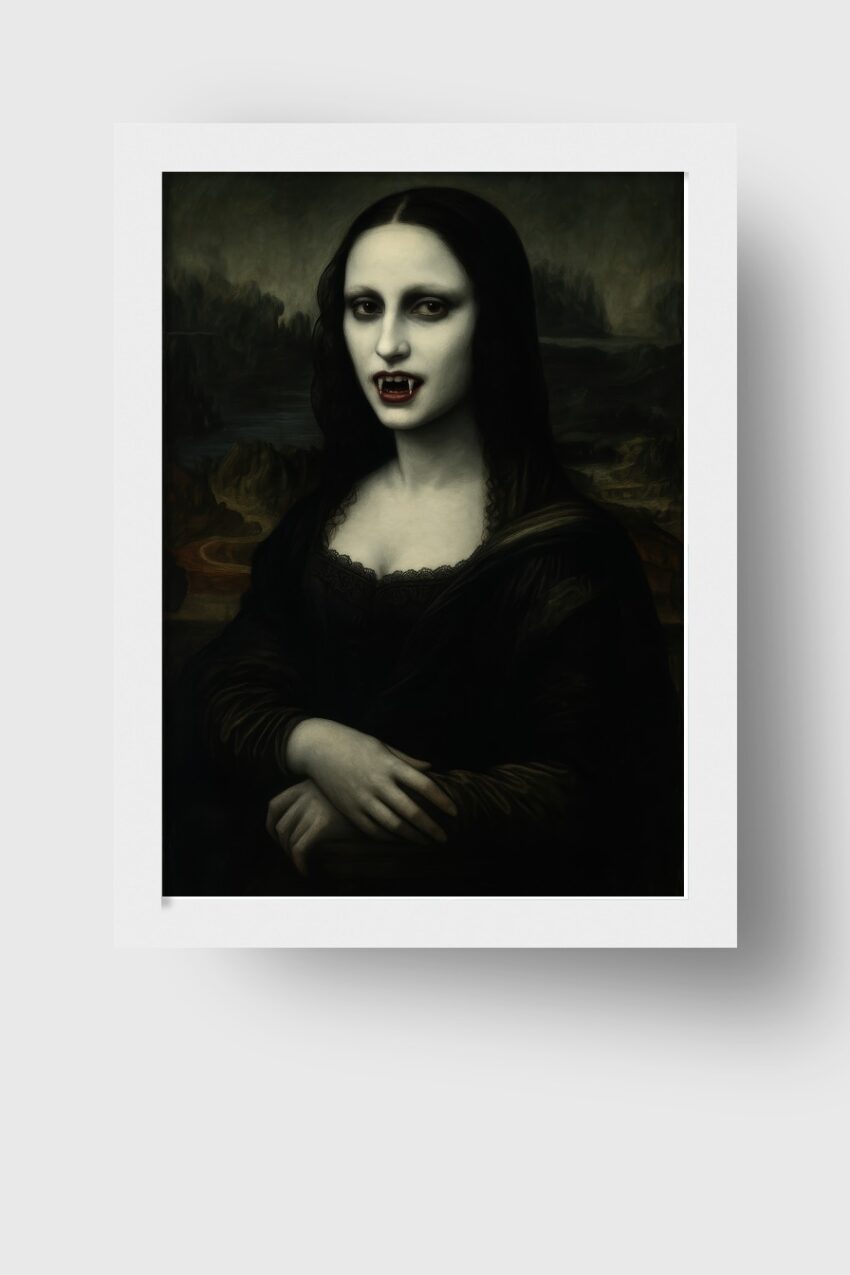 Illustration Poster Mona Lisa Vampir düster blass Gothic