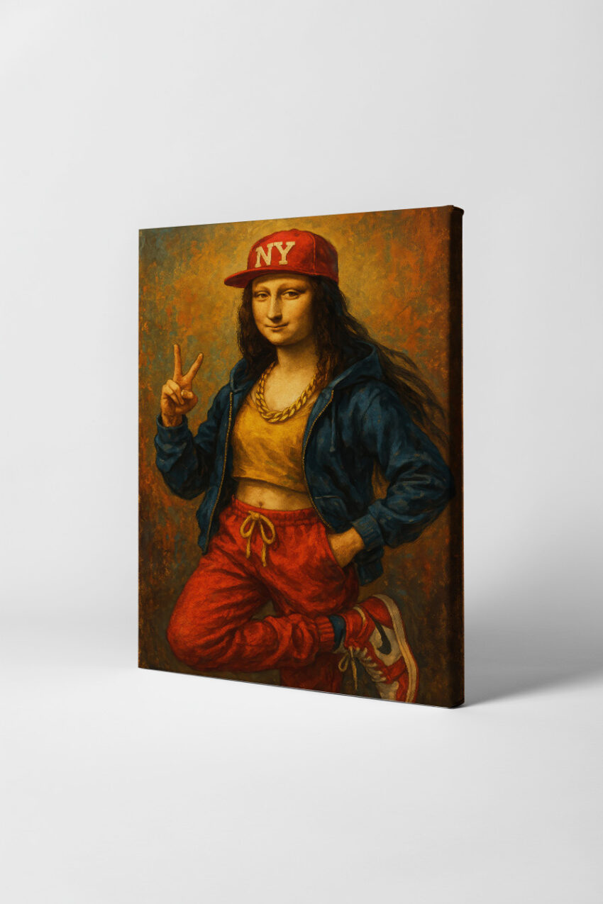 Illustration Poster Mona Lisa Hip Hop rot blau