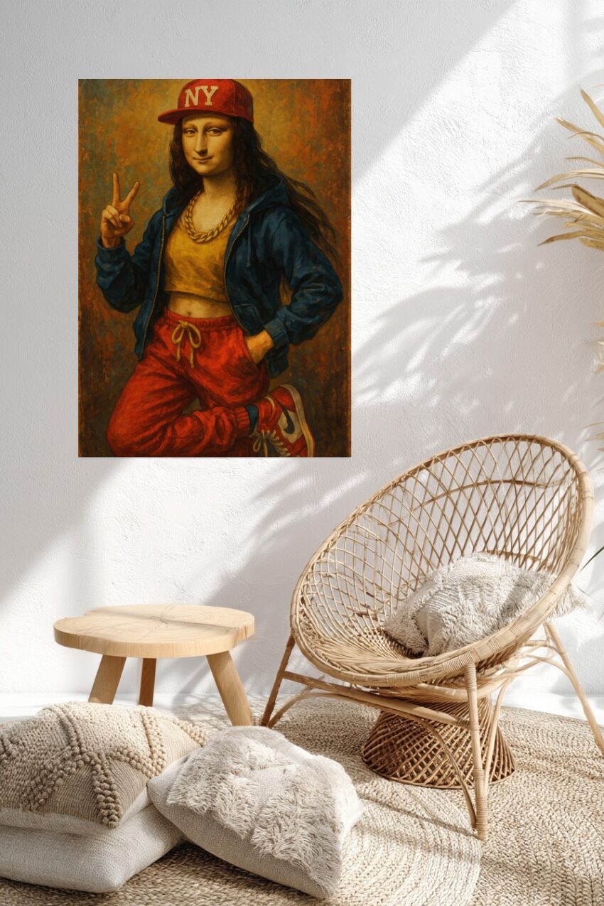 Illustration Poster Mona Lisa Hip Hop rot blau