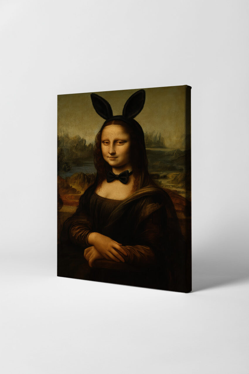 VINTAGE Poster Mona Lisa Hase Fliege