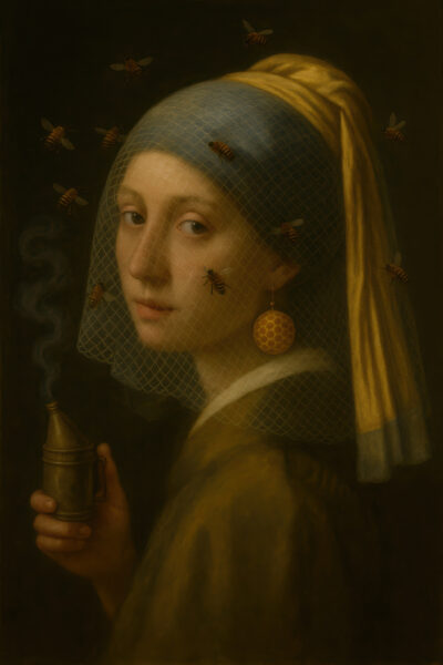 Mädchen Bienen Gerahmt