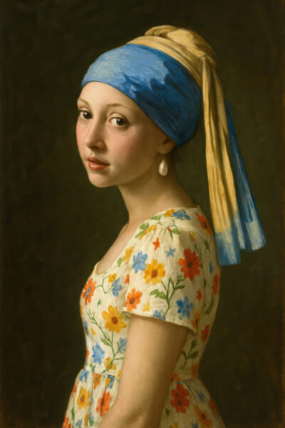 Mädchen mit Blumenkleid Leinwandbild