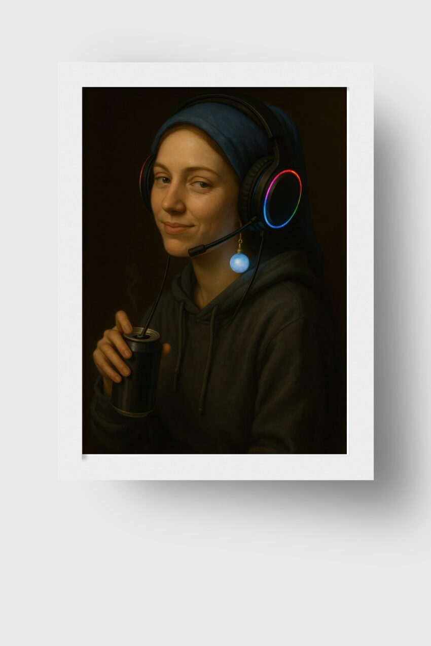 Fotografie Poster Frau Headset neutral