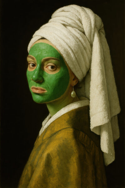 Frau grüne Maske Poster