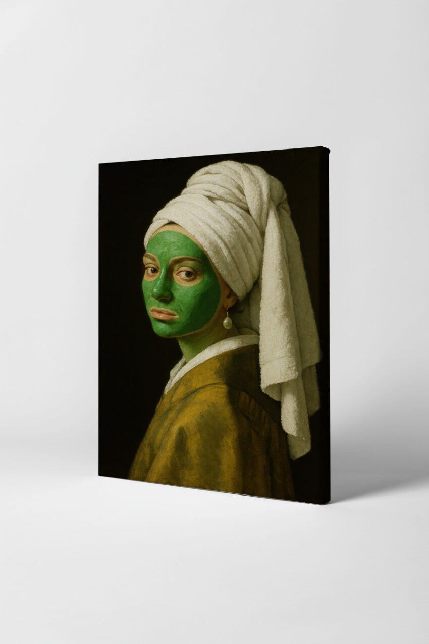 Fotografie Poster Frau grüne Maske Porträt