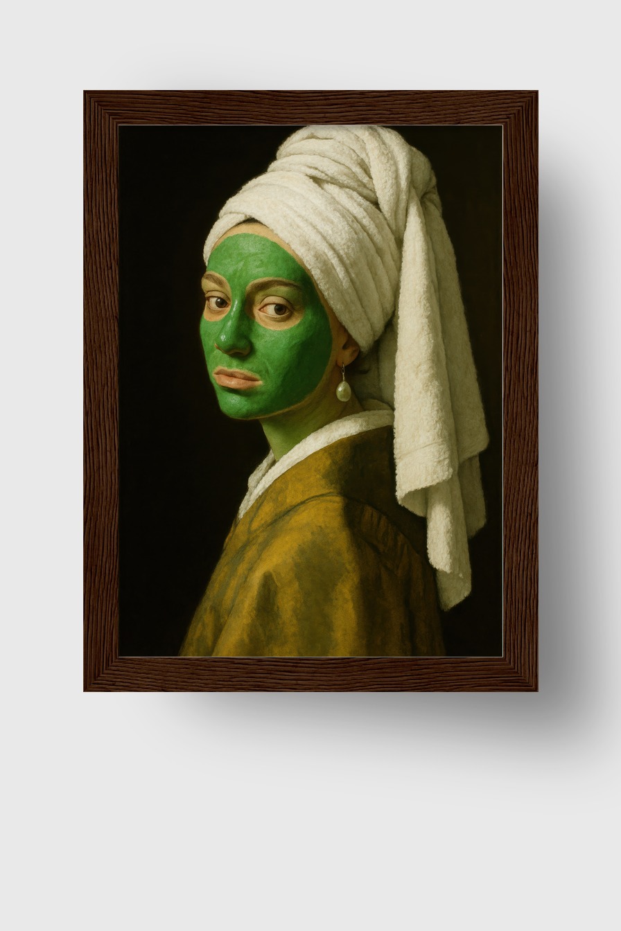 Fotografie Poster Frau grüne Maske Porträt