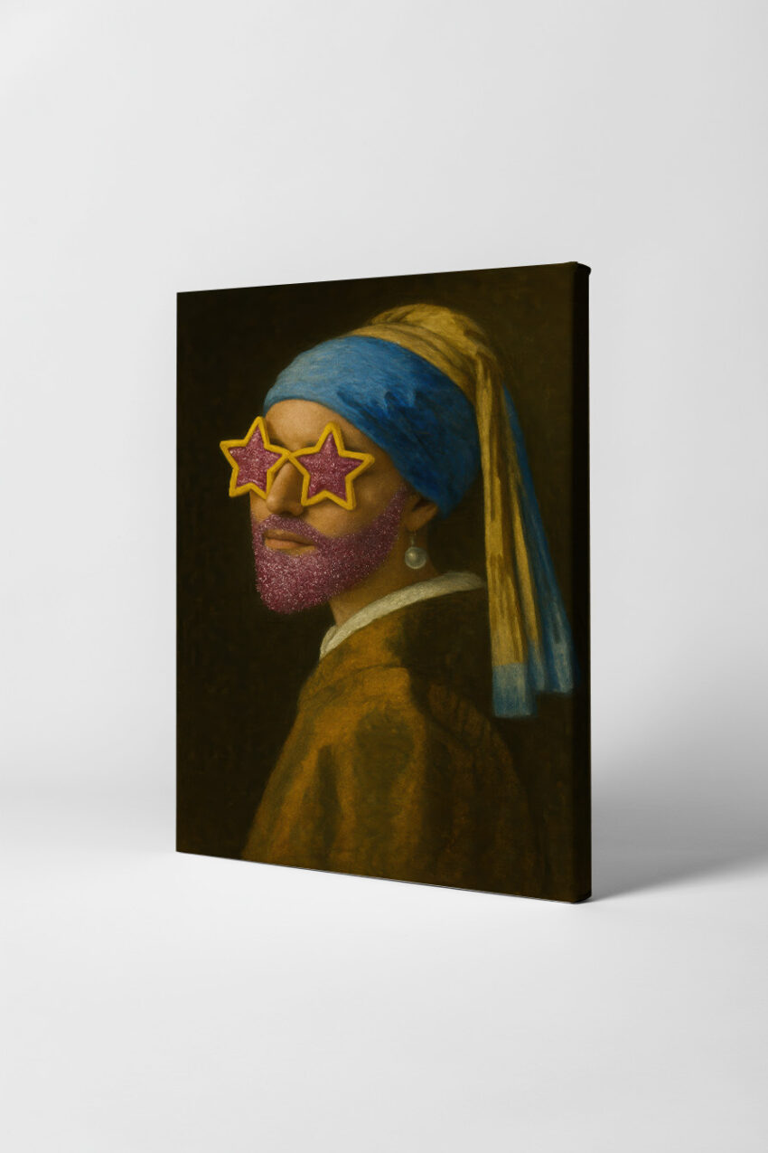 Illustration Poster Mann Sternbrille bunt