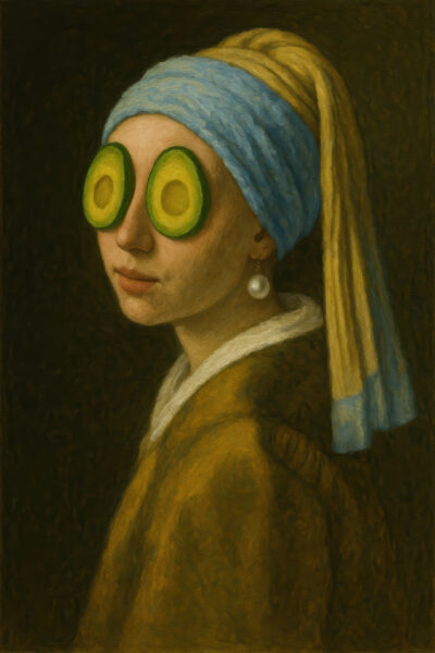 Frau Avocado Augen Leinwandbild