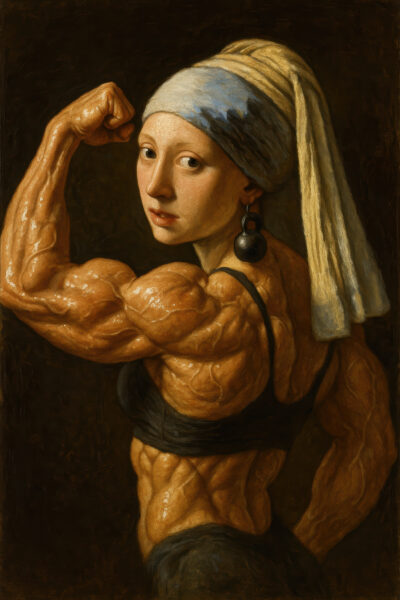 Mädchen mit Muskeln Gerahmt