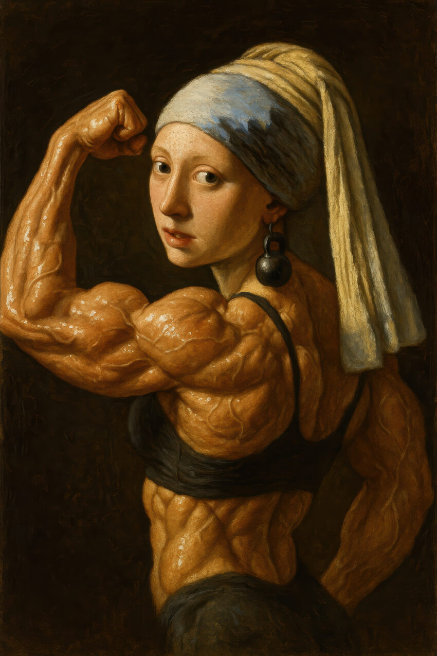 Ölgemälde Poster Mädchen Porträt muskulös realistisch