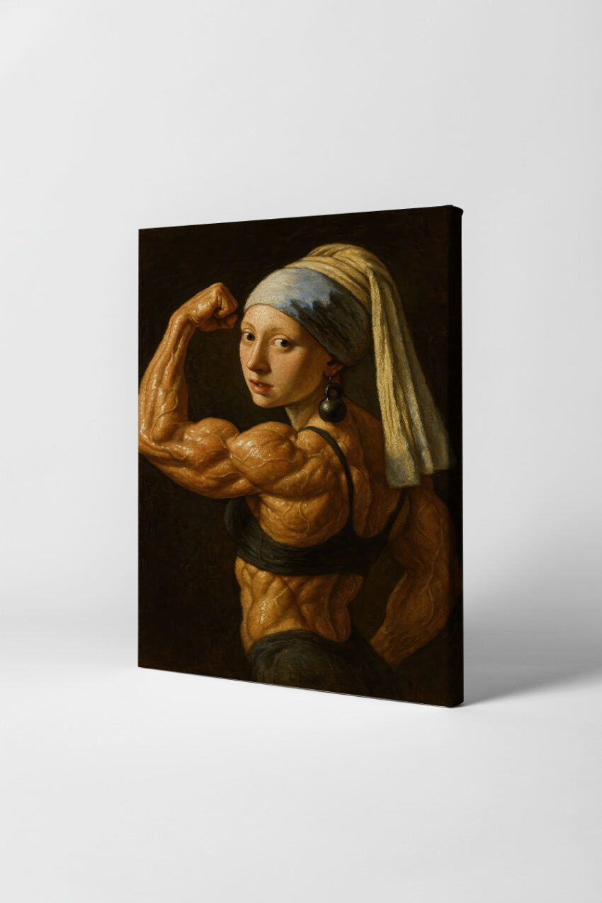 Ölgemälde Poster Mädchen Porträt muskulös realistisch