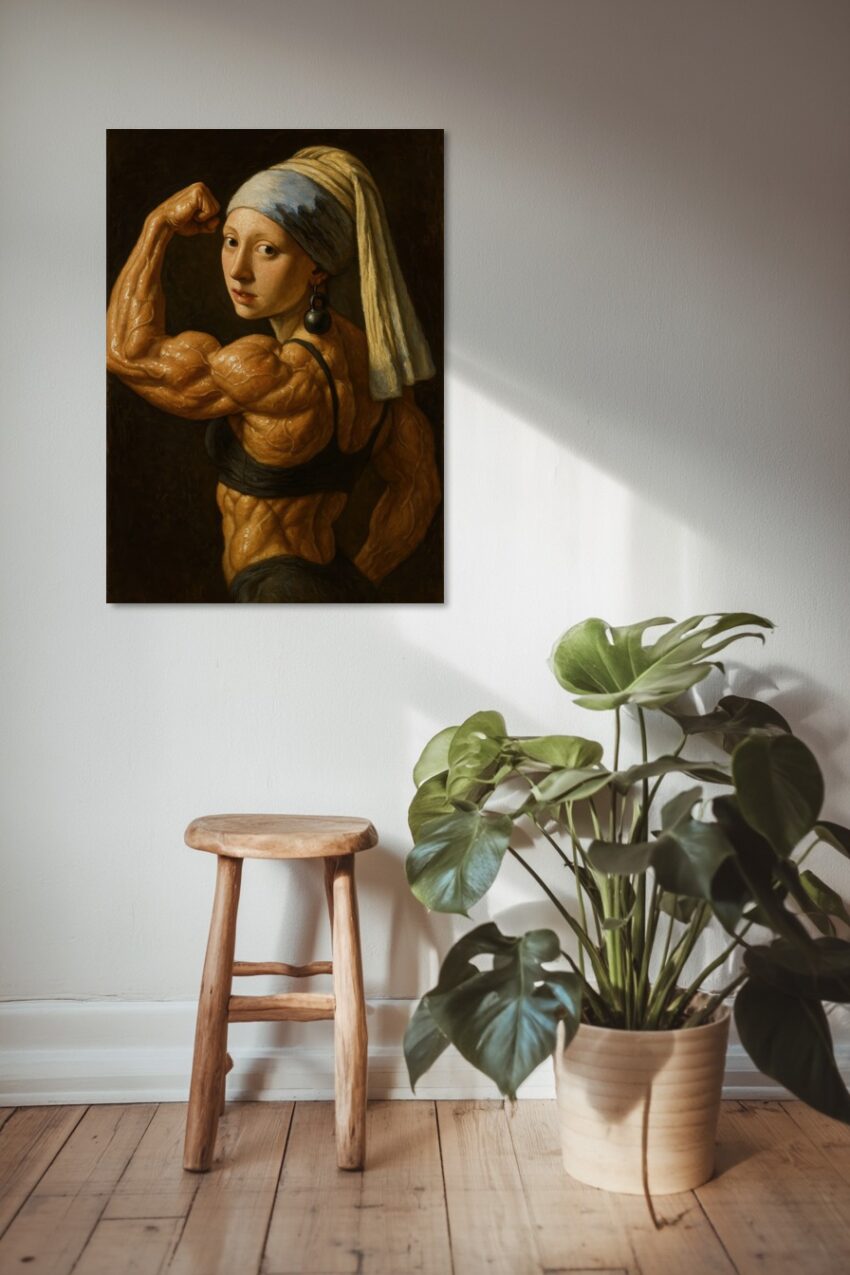 Ölgemälde Poster Mädchen Porträt muskulös realistisch