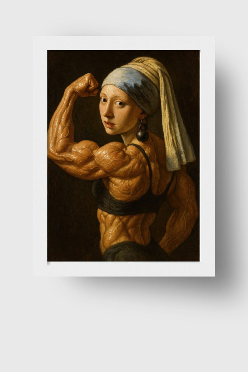 Ölgemälde Poster Mädchen Porträt muskulös realistisch