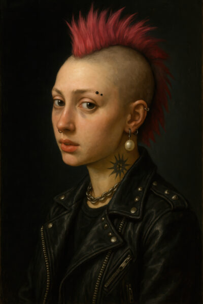 Frau Irokesenschnitt Gerahmt